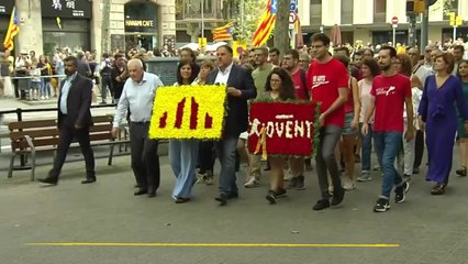 Sonora pitada a ERC en la ofrenda floral a Rafael Casanovas