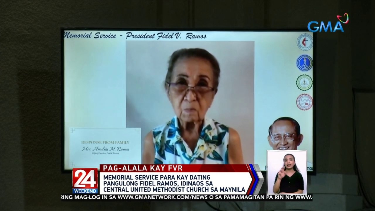 Memorial service para kay dating Pangulong Fidel Ramos, idinaos sa Central United Methodist Church sa Maynila | 24 Oras Weekend