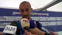 Ludovic Ajorque surpris par la décision de l'arbitre