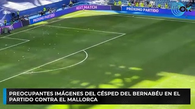 Preocupantes imágenes del césped del Bernabéu en el partido contra el Mallorca