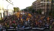La capçalera de la manifestació arriba al final del recorregut