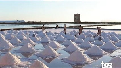 Trapani, celebrato l'antico rito della raccolta del sale