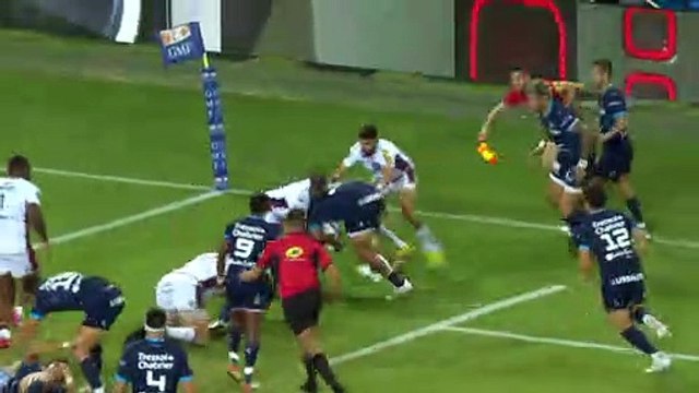 TOP 14 - Essai de Brandon PAENGA AMOSA (MHR) - Montpellier Hérault Rugby - Union Bordeaux-Bègles - Saison 2022/2023