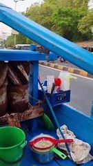 Hard Working Boy Selling Sugarcane Juice by Wooden Machine #shorts