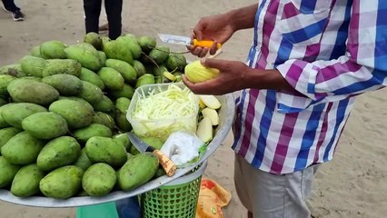 Extreme Mouth Watering Mango Masala   Kacha Aam Makha   Bangladeshi Street Food