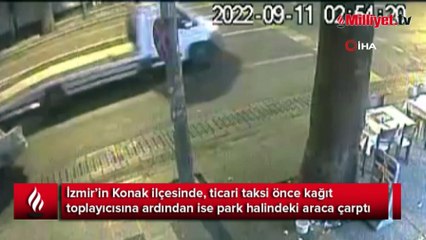 Kağıt toplayıcısı yaşlı adam hayatını kaybettiği kaza güvenlik kamerasında