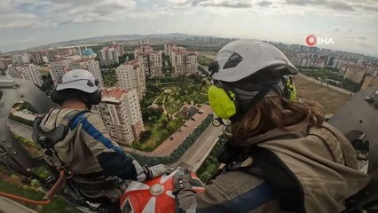 Son dakika haber... Helikopterle elektrik tel bakımı kamerada