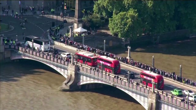 Aerial views reveal thousands of mourners queuing to see the Queen lying-in-state