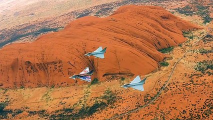 View of Uluru from inside the cockpit of a German Eurofighter Typhoon | September 12 , 2022 | Katherine Times