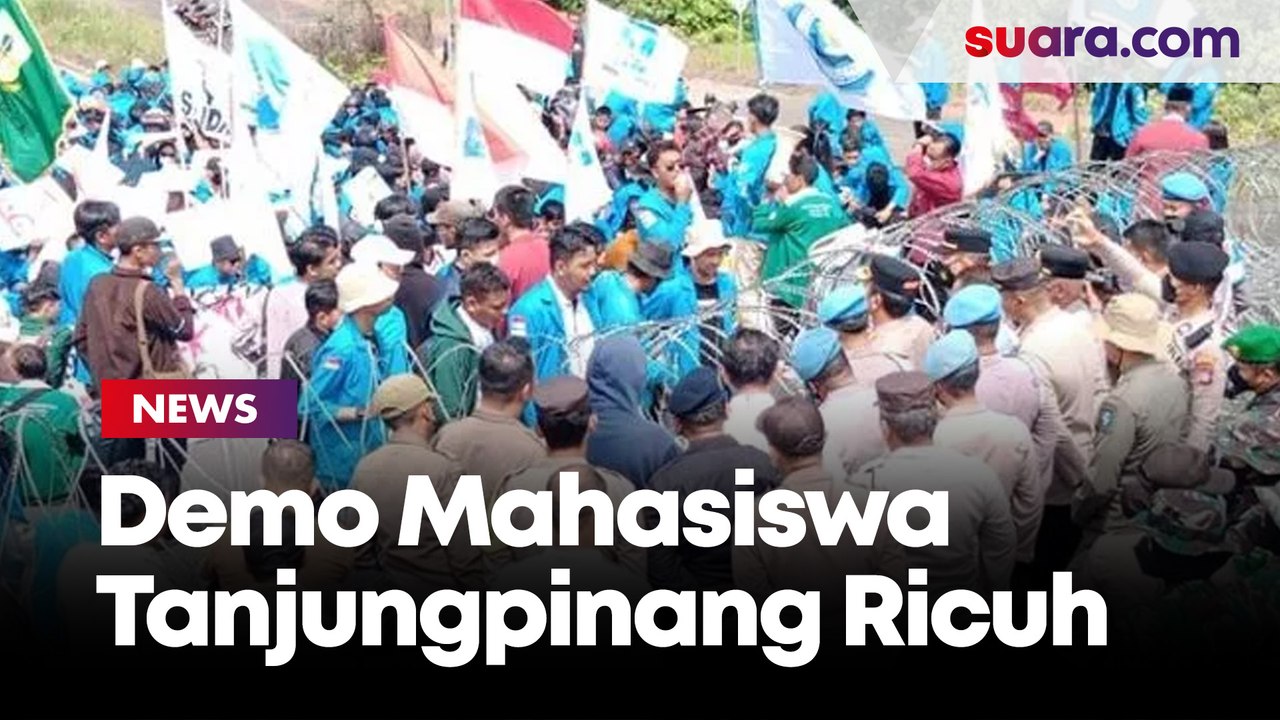 Mahasiswa Tanjungpinang Ricuh, Terobos Kawat Berduri saat Demo Tolak BBM di DPRD Kepri