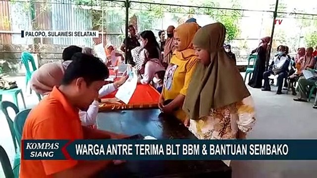 Warga Antre Terima BLT BBM & Bantuan Sembako Rp 500.000,- di Kantor Pos