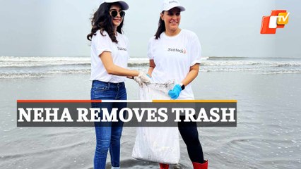 Watch: Neha Dhupia Leads Beach Clean-Up Drive After Ganpati Visarjan | OTV News