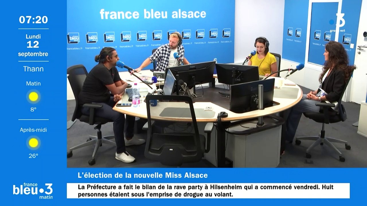 Première sortie médiatique pour Camille Sedira, nouvelle  Miss Alsace sur @bleualsace qui se décrit en 3 mots clés. #MissAlsace
