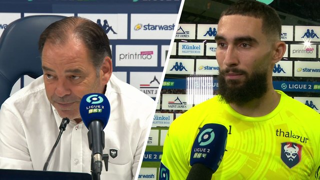 J8 Ligue 2 BKT : Les réactions de S.Moulin et A.Mandréa après SMCaen 3-1 Amiens SC