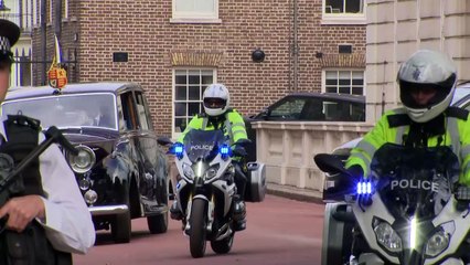King Charles departs for Motion of Condolence at Parliament