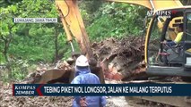 Tebing di Jalur Piket Nol Longsor, Jalan Menuju Malang Terputus