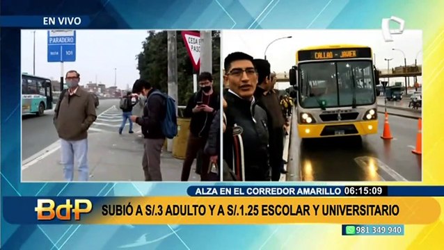 Corredor Amarillo: usuarios muestran su malestar por alza de pasaje a S/3