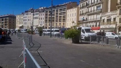 OM-Francfort. Des CRS positionnés dans le centre-ville