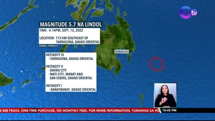 Davao Oriental, niyanig ng magnitude 5.7 na lindol | SONA