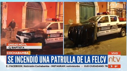 Una patrulla terminó en llamas de la FELCV