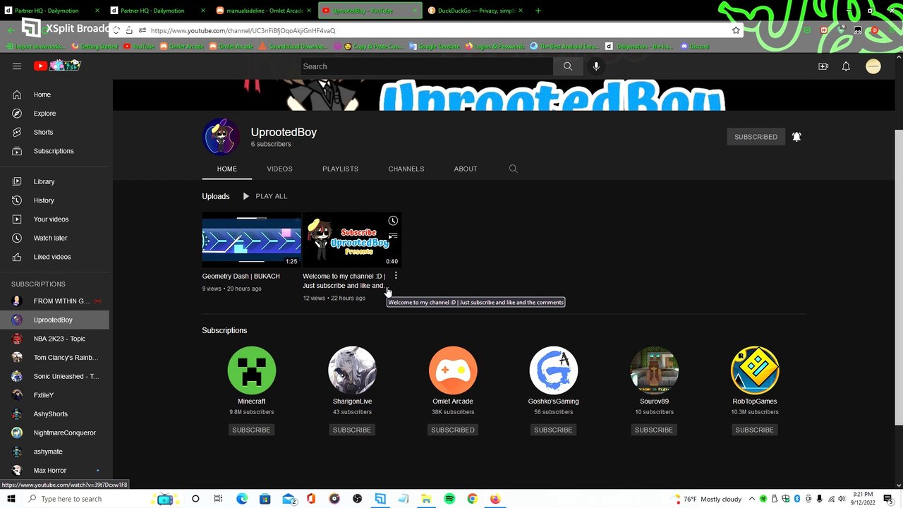 Manuelsideline reacting to a Uprootedboy YouTube channel