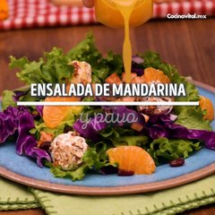 Ensalada con mandarina, jamón y aderezo casero, ¡solo 10 minutos!