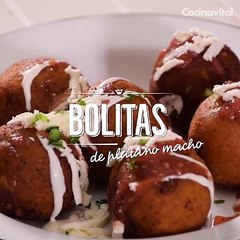 Bolitas de plátano rellenas de frijol con chorizo | Cocina Vital