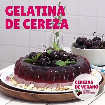 Gelatina doble de agua y leche con Cerezas del Noroeste - Cocina Vital