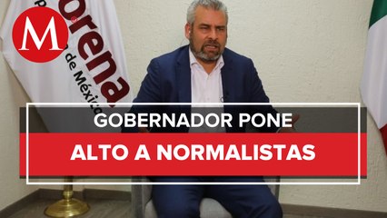 No habrá tolerancia contra normalistas: Alfredo Bedolla respecto a quema de autos en Michoacán