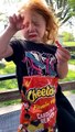 Grimacing Girl Says She Likes Spicy Cheetos