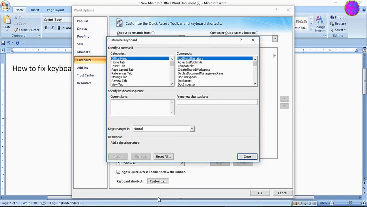 How To Fix Keyboard Shortcuts Not Working In Microsoft Office Word 