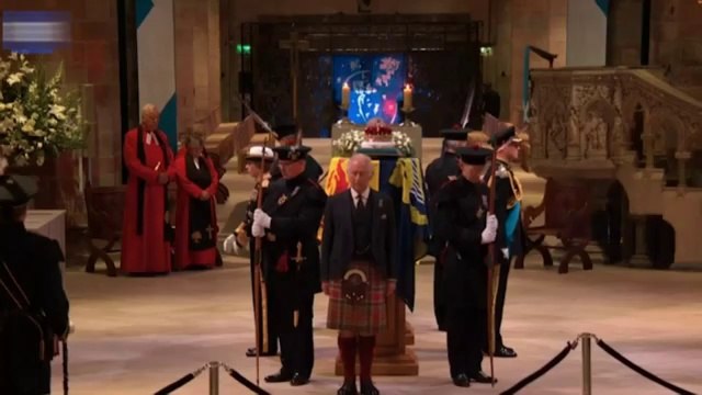 Teary-eyed King Charles stands vigil for his mother Queen Elizabeth (BRITAIN MOURNS THE QUEEN