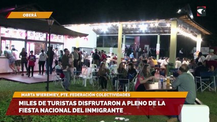Sala cinco Miles de turistas disfrutaron a pleno de la Fiesta Nacional del Inmigrante
