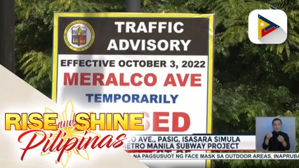 Bahagi ng Meralco Ave., Pasig, isasara simula Oct. 3 para sa Metro Manila Subway Project