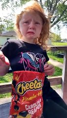 Grimacing Girl Says She Likes Spicy Cheetos