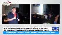 Accidente vial deja pérdidas materiales en caserío El Rosario, Nacaome, Valle