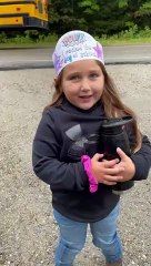 Goofy Girl Forgets Her Backpack