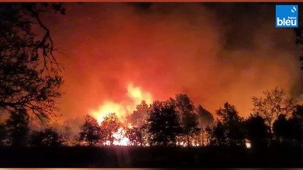 Incendie dans le Médoc : les images des pompiers au plus près des flammes