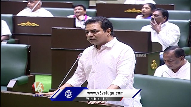 CM KCR Have Respect On Ambedkar, Says Minister KTR | Telangana Assembly | V6 Newsc