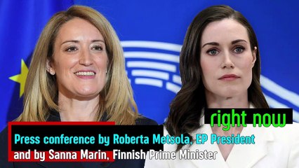 Video herunterladen: LIVE - Roberta Metsola, EP President and by Sanna Marin, Finnish Prime Minister hold a Press conference.