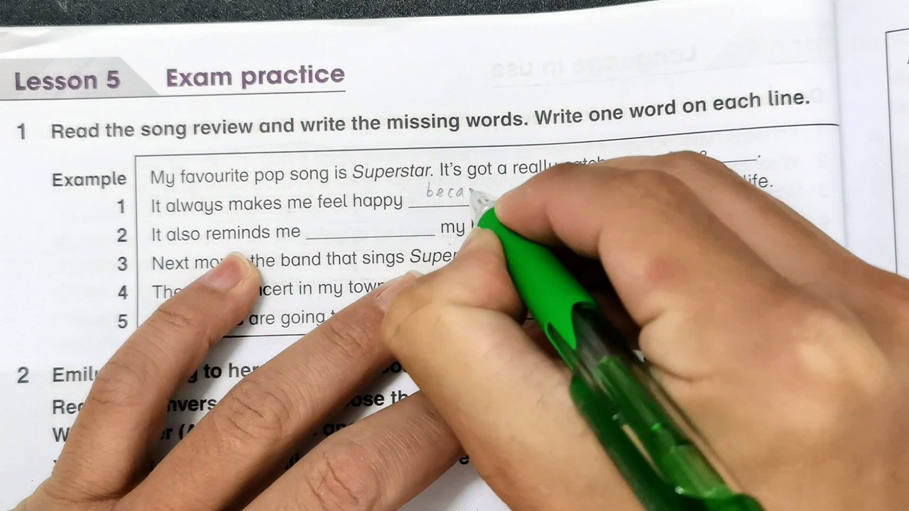 Year 6 Academy Stars Workbook Answer Page 76Unit 7 Music and songLesson 5 Exam practice