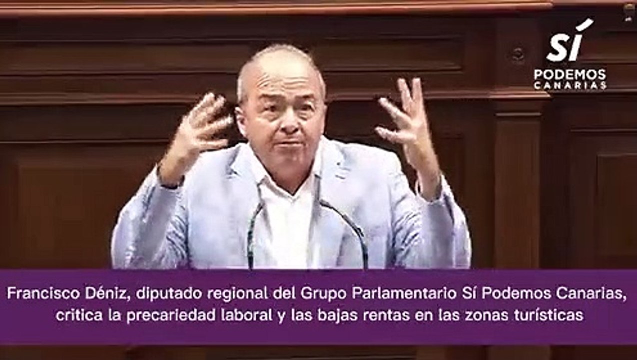 El diputado de Sí Podemos Canarias, Francisco Déniz, en el Parlamento de Canarias