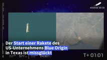 Blue-Origin-Rakete stürzt kurz nach dem Start ab