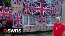 Royal fan covers house with more than 100 Union Jack flags to mark Queen's death