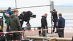 TV crews on Morecambe Promenade for filming of The Bay