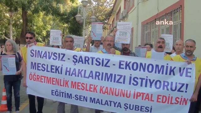 Malatya haber! Malatya'da Öğretmenlerden 'Kariyer Basamakları' Protestosu: Sınava da Kariyer Basamaklarına da Karşıyız
