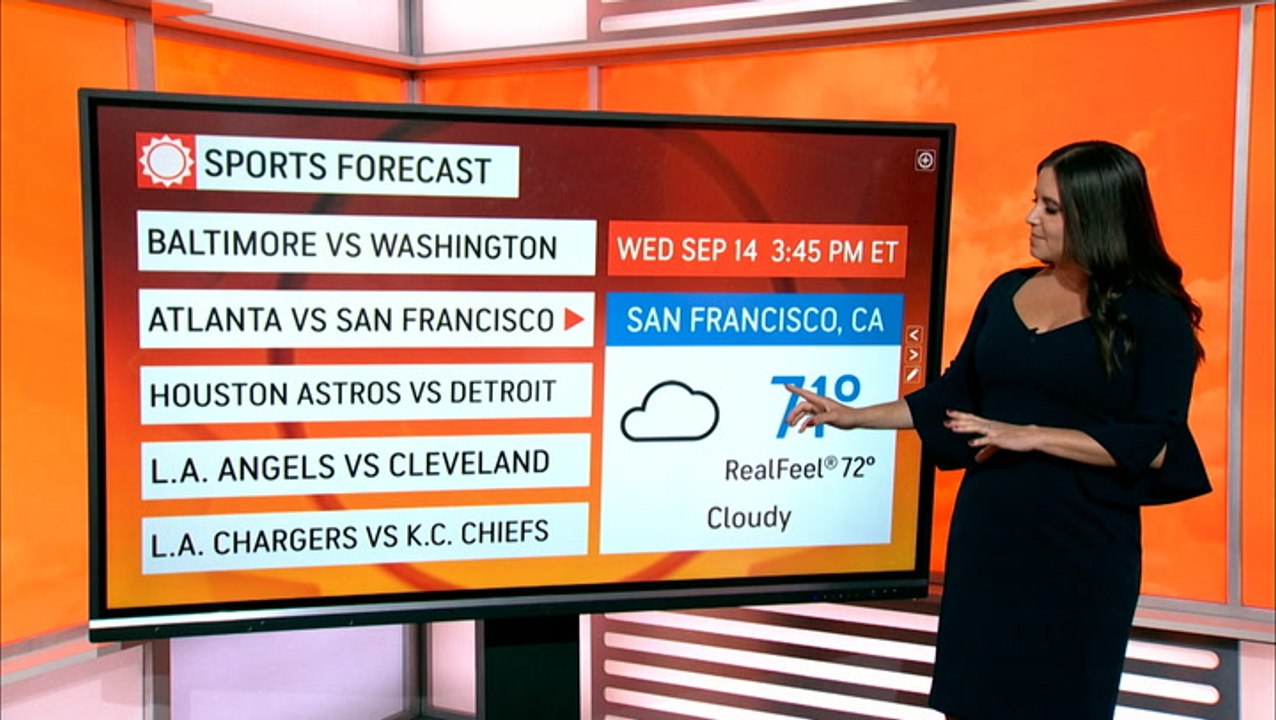 Pleasant conditions in store for many sports events on Sept. 14