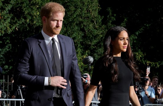 Duke and Duchess of Sussex ‘joined senior royals as they united in grief around Queen Elizabeth’s coffin’