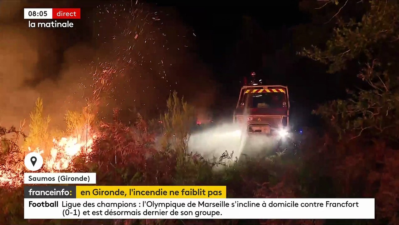 L'incendie en Gironde progresse toujours ce matin: Environ 3.500 hectares de végétation et de forêt sont partis en fumée - VIDEO
