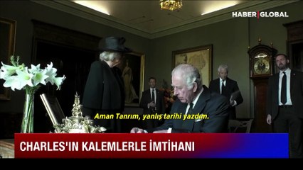 Kral 3. Charles'ın kalemlerle imtihanı: Sinirli halleri gündem oldu!